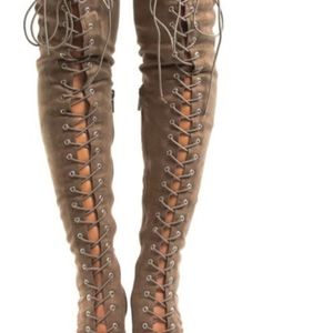 Over the Knee Corset Lace Up Boots